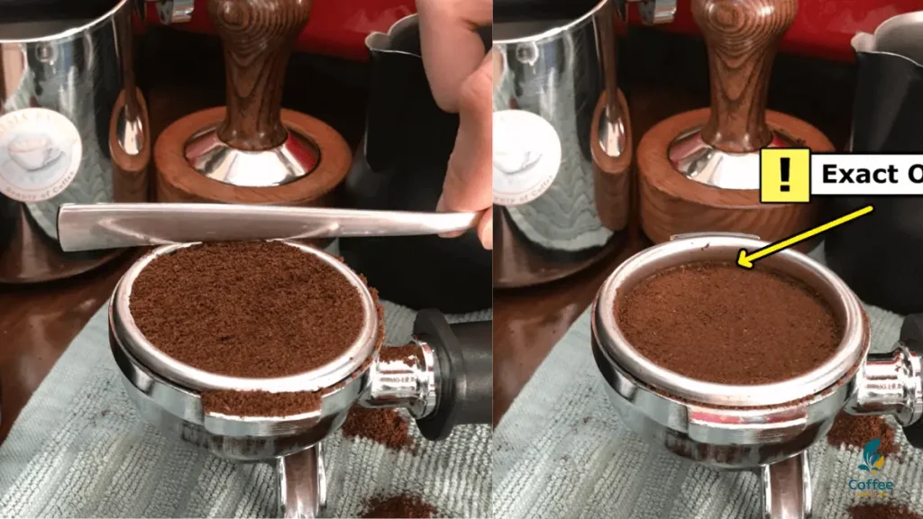 Espresso leveling with distribution tool